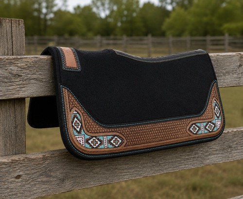 Western saddle pad black - pad,